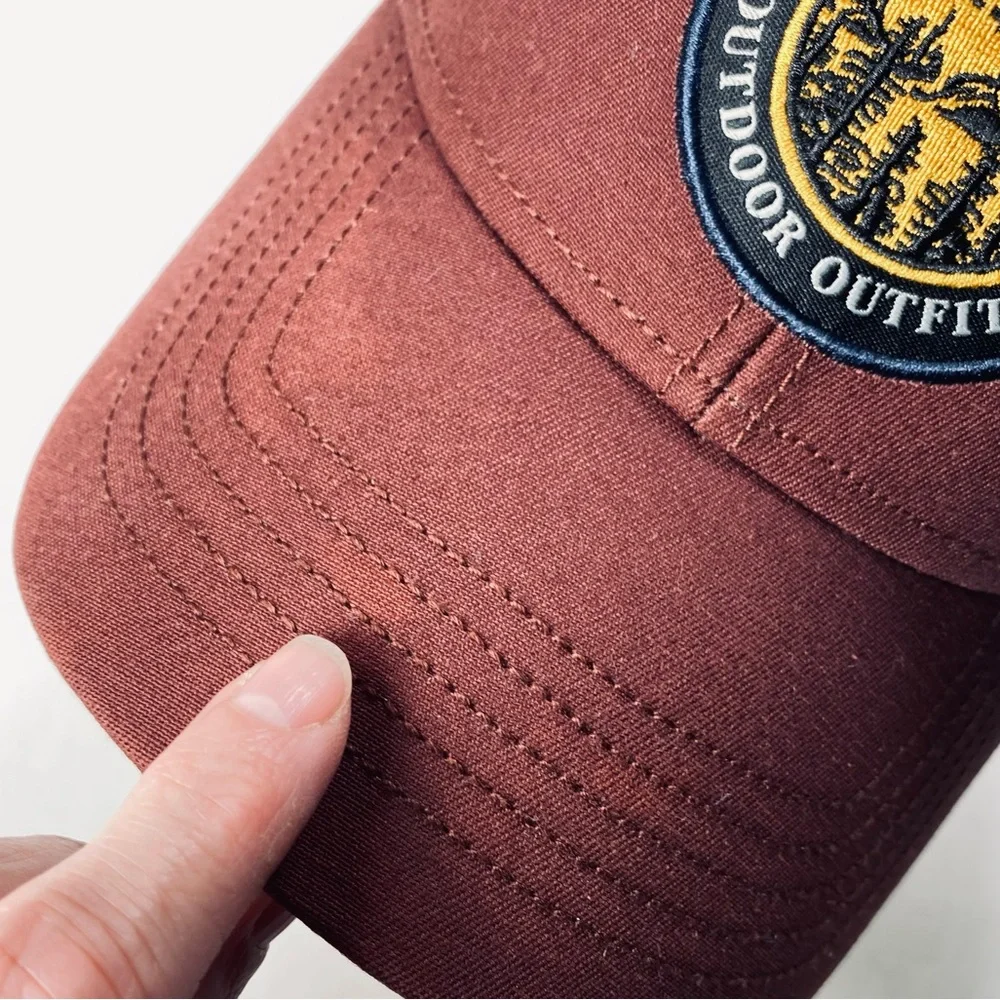 Eddie Bauer Outdoor Outfitter Burgundy Billed Trucker Style Hat Snap Closure
